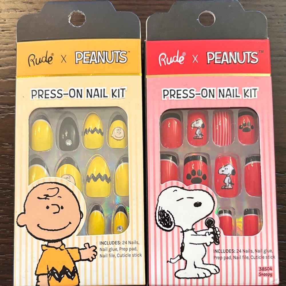 Press-On Nail Kit - Yellow and Red